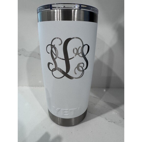 Yeti Rambler wi/ Monogram "PLS" 20oz Travel Mug w/ MagSlider Lid Stainless Steel - Picture 1 of 13
